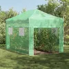 Image de Vidaxl Serre Ã EntrÃ©e Avec Cadre Pop-Up Vert 410x280x315 Cm Acier