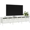Image de vidaXL Meuble TV blanc 202x39x43,5 cm acier laminé à froid3307154
