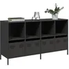 Image de vidaXL Buffet noir 135x39x73,5 cm acier laminÃ© Ã  froid