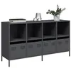 Image de vidaXL Buffet anthracite 135x39x73,5 cm acier laminé à froid3307163