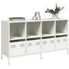 Image de vidaXL Buffet blanc 135x39x73,5 cm acier laminé à froid3307166