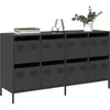 Image de Vidaxl Buffet Noir 135x39x73,5 Cm Acier Laminé À Froid