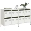 Image de vidaXL Buffet blanc 135x39x73,5 cm acier laminé à froid3307172