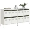 Image de vidaXL Buffet blanc 135x39x73,5 cm acier laminÃ© Ã  froid