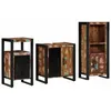 Image de Vidaxl Ensemble De Mobilier De Salle De Bain Avec ÃtagÃ¨re Avec Stockage Avec Porte 3 Pcs