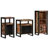 Image de Vidaxl Ensemble De Mobilier De Salle De Bain Avec ÃtagÃ¨re Avec Stockage Avec Porte 3 Pcs