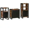 Image de Vidaxl Ensemble De Mobilier De Salle De Bain Avec ÃtagÃ¨re Avec Stockage Avec Porte 3 Pcs