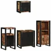 Image de Vidaxl Ensemble De Mobilier De Salle De Bain Avec ÃtagÃ¨re Avec Stockage Avec Porte 4 Pcs