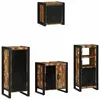 Image de Vidaxl Ensemble De Mobilier De Salle De Bain Avec ÃtagÃ¨re Avec Stockage Avec Porte 4 Pcs