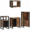 Image de Vidaxl Ensemble De Mobilier De Salle De Bain Avec ÃtagÃ¨re Avec Stockage Avec Porte 4 Pcs