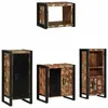 Image de Vidaxl Ensemble De Mobilier De Salle De Bain Avec ÃtagÃ¨re Avec Stockage Avec Porte 4 Pcs