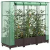 Image de vidaXL Jardinière surélevée avec housse aspect rotin 120x40x123 cm4015797