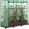 Image de Vidaxl JardiniÃ¨re SurÃ©levÃ©e Avec Housse Aspect Rotin 120x40x123 Cm