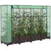 Image de Vidaxl JardiniÃ¨re SurÃ©levÃ©e Avec Housse Aspect Rotin 160x40x123 Cm