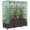 Image de Vidaxl JardiniÃ¨re SurÃ©levÃ©e Avec Housse Aspect Rotin 120x40x138 Cm