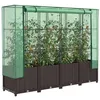 Image de vidaXL Jardinière surélevée avec housse aspect rotin 160x40x138 cm