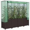 Image de vidaXL Jardinière surélevée avec housse aspect rotin 160x40x153 cm4015803
