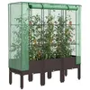 Image de vidaXL Jardinière surélevée avec housse aspect rotin 120x40x140 cm