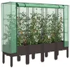 Image de vidaXL Jardinière surélevée avec housse aspect rotin 160x40x140 cm
