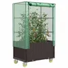 Image de vidaXL Jardinière surélevée avec housse et roues aspect rotin4015808