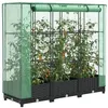 Image de vidaXL Jardinière surélevée avec housse aspect rotin 120x40x123 cm