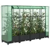 Image de vidaXL Jardinière surélevée avec housse aspect rotin 160x40x123 cm