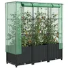 Image de vidaXL Jardinière surélevée avec housse aspect rotin 120x40x138 cm
