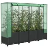 Image de vidaXL Jardinière surélevée avec housse aspect rotin 160x40x138 cm