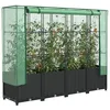 Image de Vidaxl JardiniÃ¨re SurÃ©levÃ©e Avec Housse Aspect Rotin 160x40x138 Cm