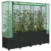 Image de vidaXL Jardinière surélevée avec housse aspect rotin 160x40x153 cm