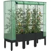 Image de Vidaxl JardiniÃ¨re SurÃ©levÃ©e Avec Housse Aspect Rotin 120x40x140 Cm