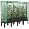 Image de vidaXL Jardinière surélevée avec housse aspect rotin 160x40x140 cm
