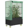 Image de vidaXL Jardinière surélevée avec housse et roues aspect rotin