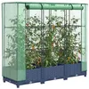 Image de vidaXL Jardinière surélevée avec housse aspect rotin 120x40x123 cm