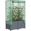 Image de vidaXL Vidaxl Jardinière Surélevée Avec Housse Aspect Rotin 80x40x138 Cm