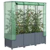 Image de vidaXL Jardinière surélevée avec housse aspect rotin 120x40x138 cm