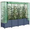 Image de vidaXL Jardinière surélevée avec housse aspect rotin 160x40x138 cm