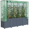 Image de Vidaxl JardiniÃ¨re SurÃ©levÃ©e Avec Housse Aspect Rotin 160x40x153 Cm