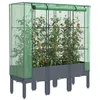 Image de vidaXL Jardinière surélevée avec housse aspect rotin 120x40x140 cm