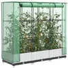 Image de vidaXL Jardinière surélevée avec housse aspect rotin 120x40x123 cm