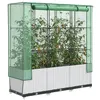 Image de vidaXL Jardinière surélevée avec housse aspect rotin 120x40x138 cm