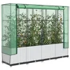 Image de vidaXL Jardinière surélevée avec housse aspect rotin 160x40x138 cm