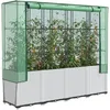 Image de Vidaxl JardiniÃ¨re SurÃ©levÃ©e Avec Housse Aspect Rotin 160x40x153 Cm