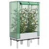 Image de vidaXL Jardinière surélevée avec housse aspect rotin 80x40x140 cm