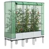 Image de vidaXL Jardinière surélevée avec housse aspect rotin 120x40x140 cm