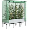 Image de Vidaxl JardiniÃ¨re SurÃ©levÃ©e Avec Housse Aspect Rotin 120x40x140 Cm