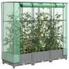 Image de vidaXL Jardinière surélevée avec housse aspect rotin 120x40x123 cm