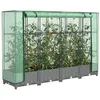 Image de vidaXL Jardinière surélevée avec housse aspect rotin 160x40x123 cm
