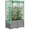 Image de Vidaxl JardiniÃ¨re SurÃ©levÃ©e Avec Housse Aspect Rotin 80x40x138 Cm