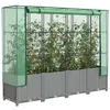 Image de vidaXL Jardinière surélevée avec housse aspect rotin 160x40x138 cm